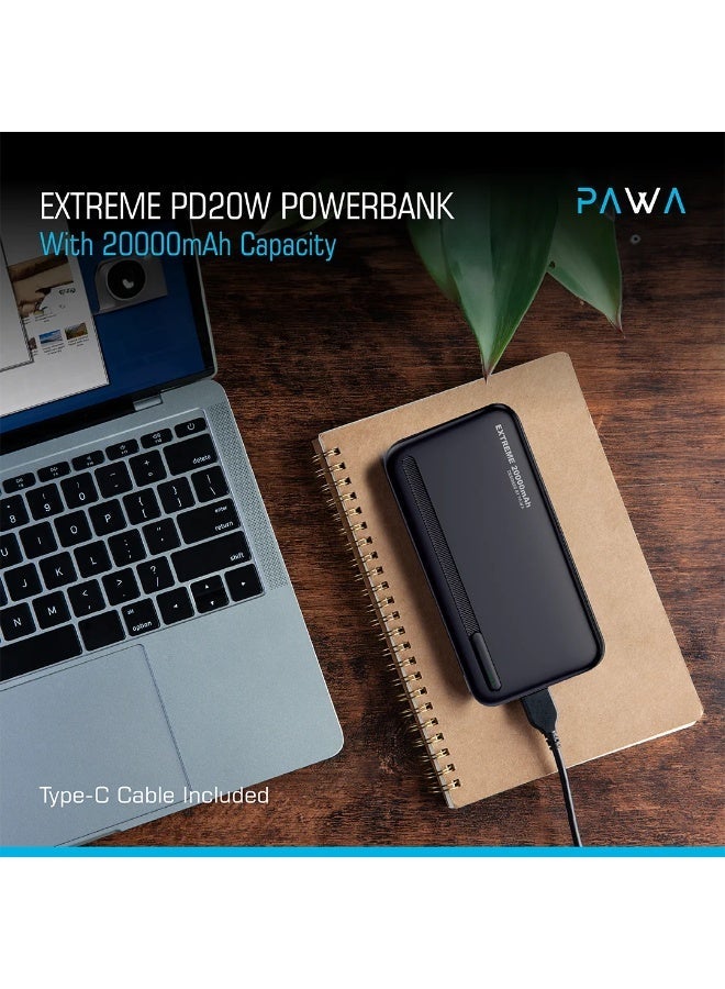 باوا بنك طاقة بسعة 20000 مللي أمبير 20 واط PD للشحن السريع، شاحن محمول مع USB-C وUSB-A، حزمة بطارية للشحن السريع مع كابل لجهاز iPad Pro، iPhone 17 Series، Galaxy S25U. - Image 2